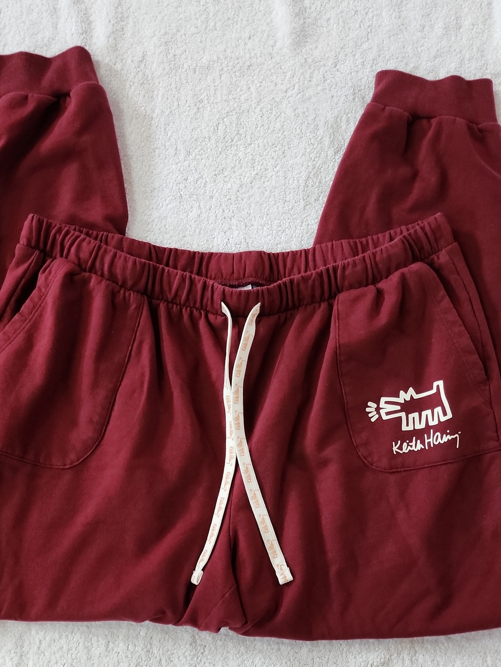 Keith Haring Maroon Graphic Sweatshirt & Joggers Set Size 1X Preowned - Picture 6 of 13